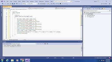 Program In C# VS 2019 to Obtain 4 Integer Value and Display Their Product  #bscitpracticals