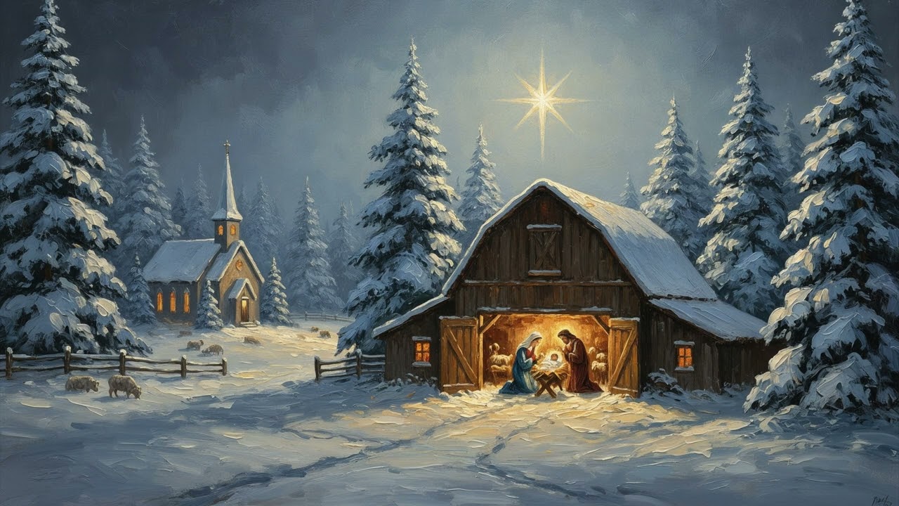 Beautiful Nativity Scene - Winter Serenity | 4K Display Art