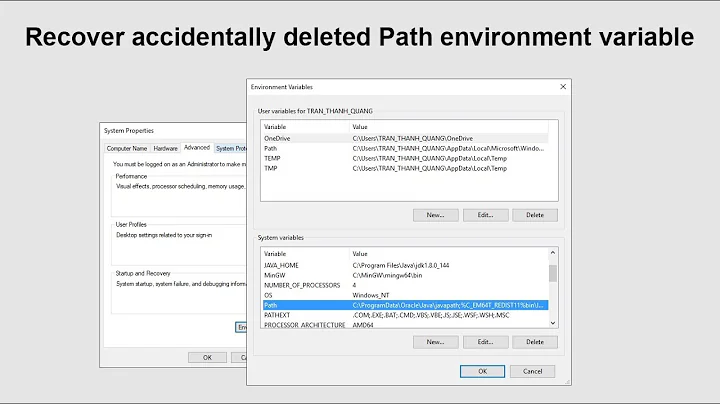 Khôi phục file Path environment variables trong windows