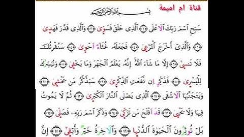 سورة الاعلى استخراج الاحكام برواية ورش للمبتدءات\ الحصة الاولى