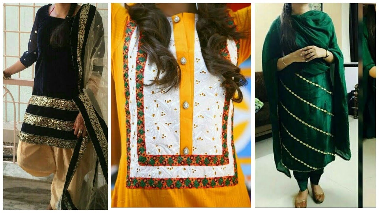 punjabi suit design with laces