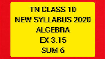 TN class 10 Maths Algebra Graph Ex 3.15 Sum 6