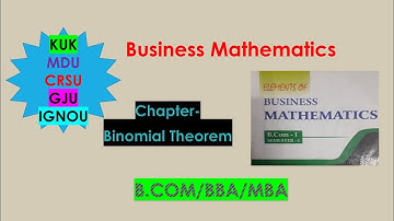 Ex 2.2 Binomial theorem chapter of b.com