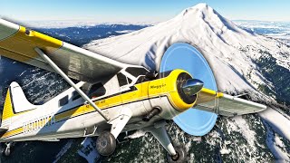 Flying to Mt. Hood  in the de Havilland DHC2 Beaver  (Leg 1 of 4 Oregon Cascade Mt. Tour)