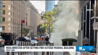 Man accused of throwing incendiary device at federal building