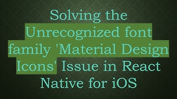 Solving the Unrecognized font family 