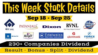 This Week Result, Dividend, Bonus & Split Details dividend stockmarket dividendstocks2023