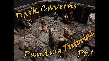 Dungeon Tiles, Full painting Instructional tutorial for Dark Caverns - Part1