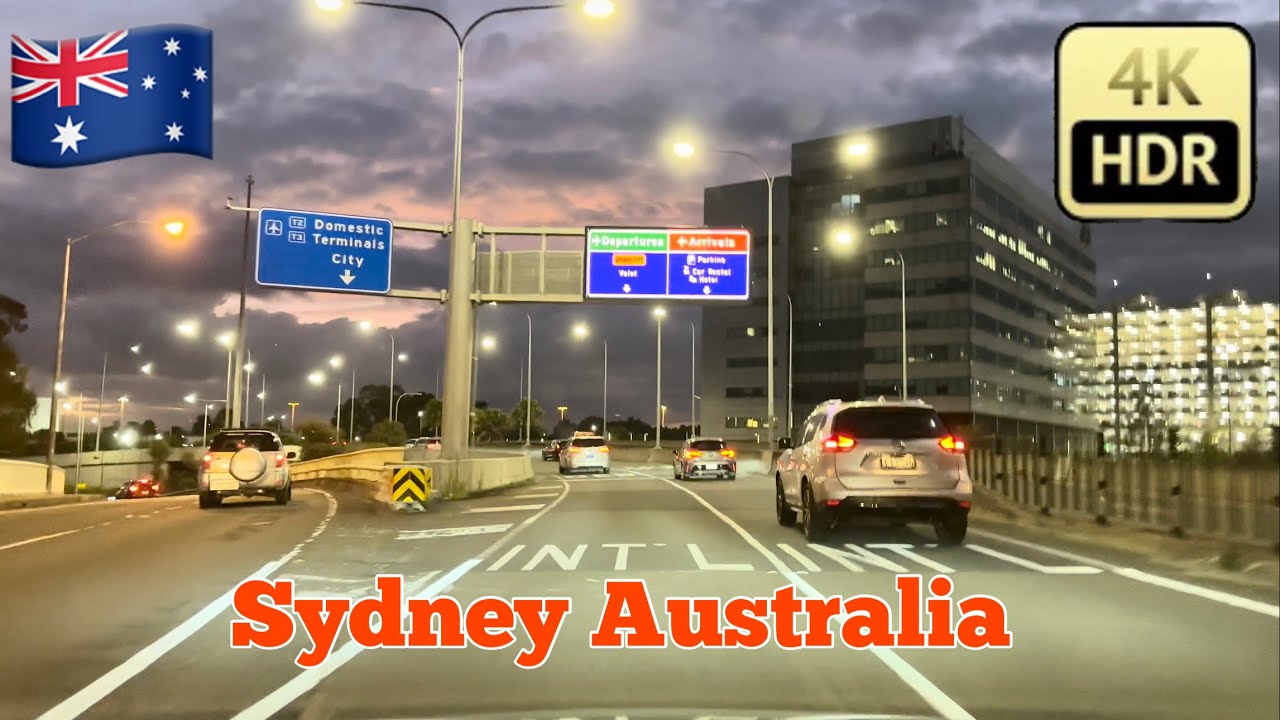 Sydney, Australia | Międzynarodowe Lotnisko K City Suburbs Driving | Terminal 2 | Spacer po Lotnisku 4K