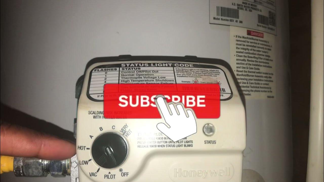 Honeywell water heater not lighting System reset honeywell hotwaterheater YouTube