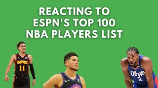 Reacting to ESPN's Top 100 NBA Players List