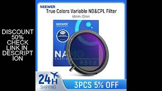 NEEWER True Colors Variable ND Filter ND2-ND32 &amp; CPL, 2 in 1 Adjustable Neutral Density and Circular