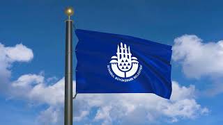 Flag of Istanbul (blue variant) (moving clouds)