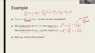 Math 2374 Lecture 15D: Finding antigradients