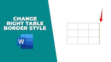 How to change right table border style in MS word