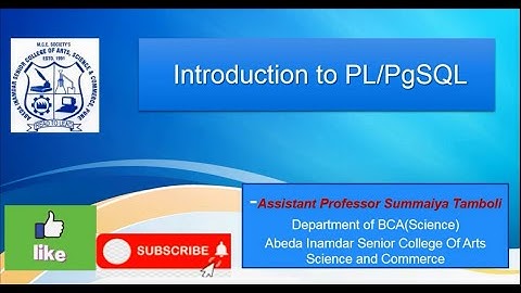 1 Introduction To PLPgSQL