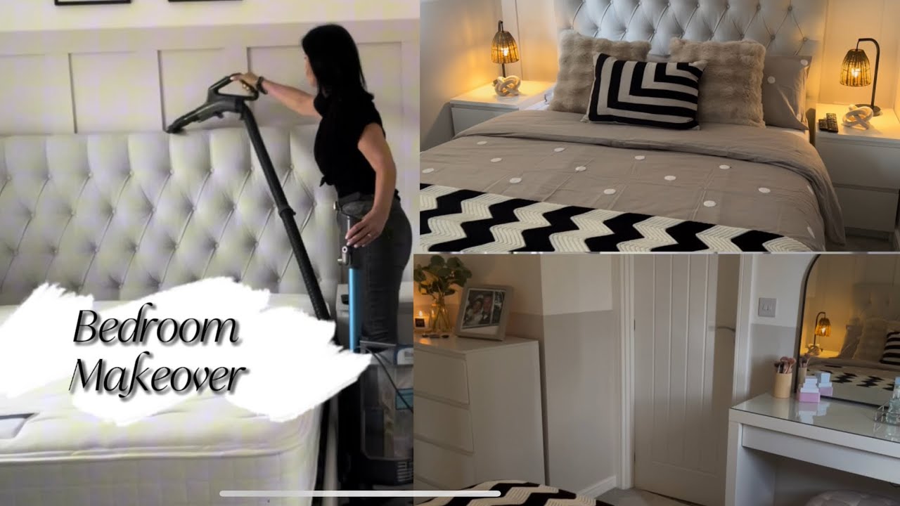 Bedroom makeover , decorating/D.I.Y/ clean with me
