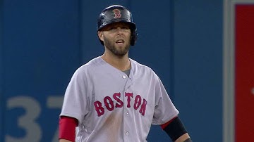 BOS@TOR: Pedroia hits an RBI double to right field
