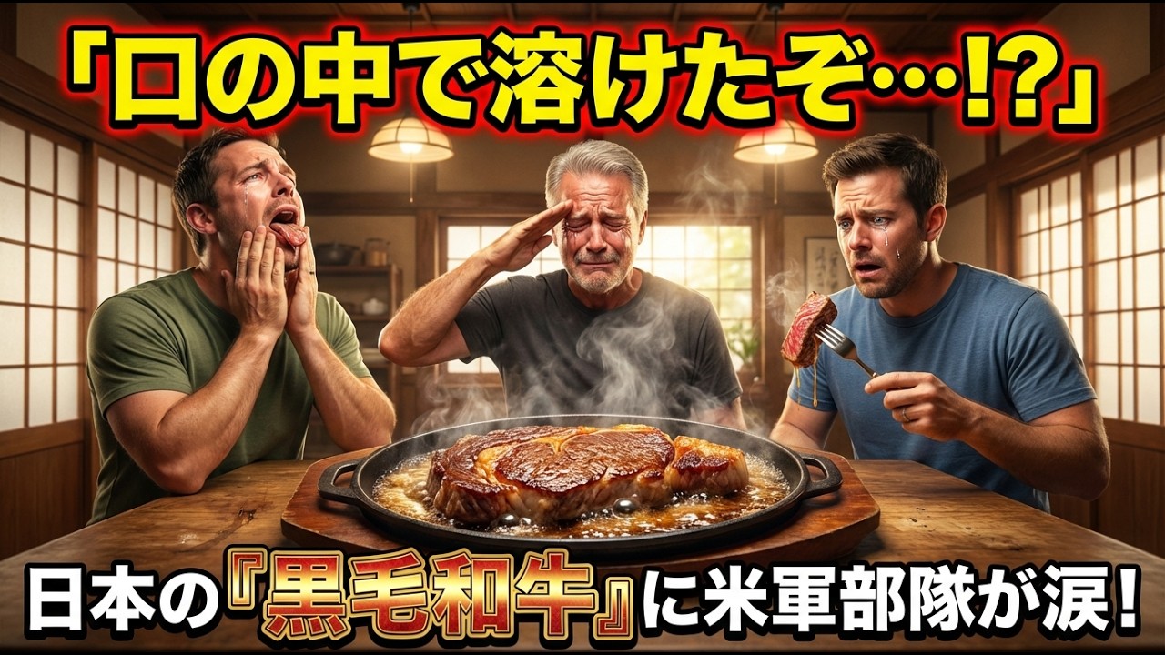 【海外の反応】「顎の筋肉が不要だと…!?」日本の『特上黒毛和牛』の異常な柔らかさに、米軍兵が涙した理由