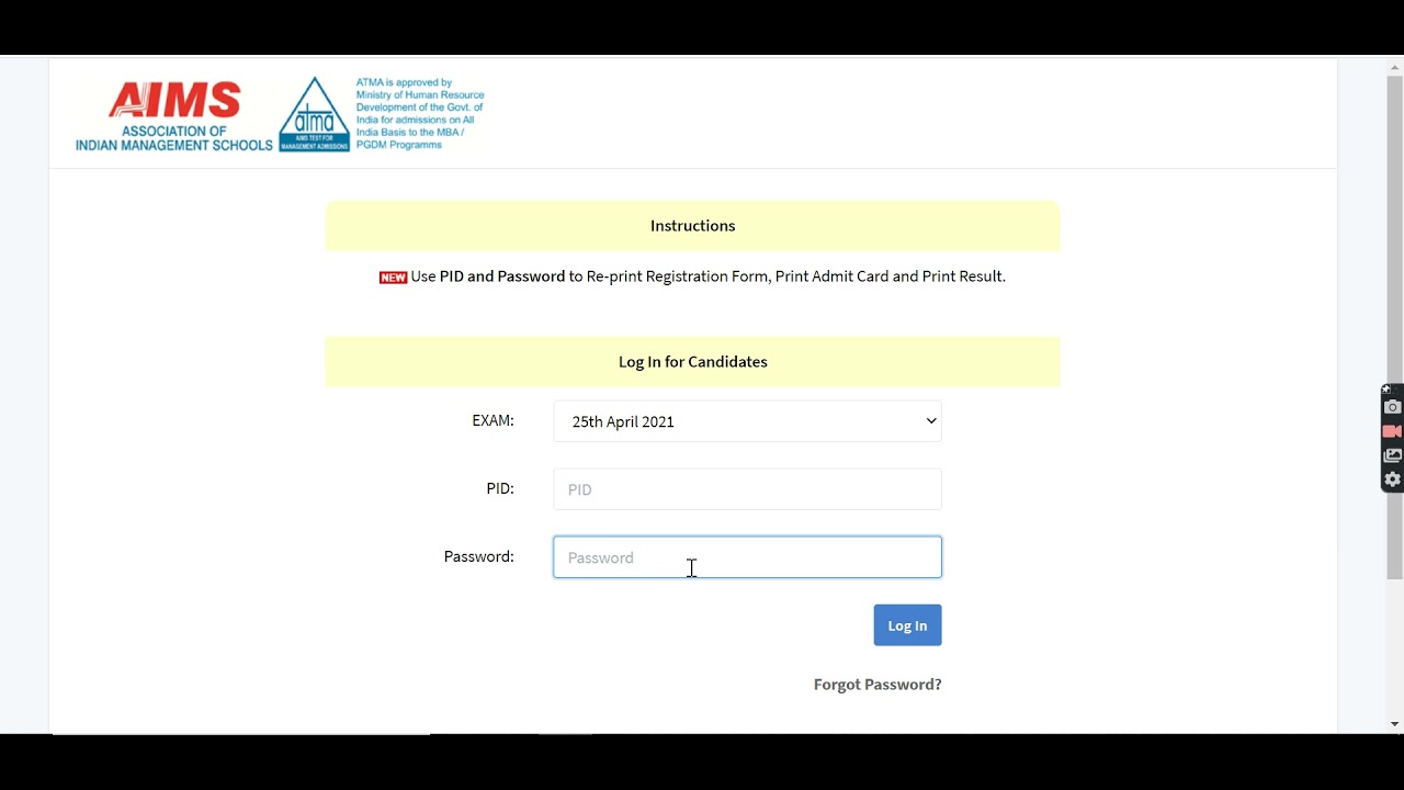 AIMS 2021 April Admit Card (Available) - How to Download ATMA 2021 April Session Hall Ticket Online