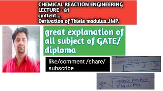 81. Derivation of Thiele Modulus