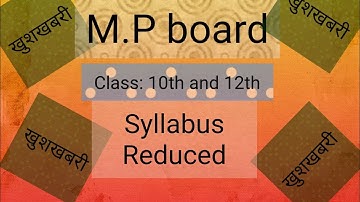 Mp board reduced syllabus for class 10th and 12th