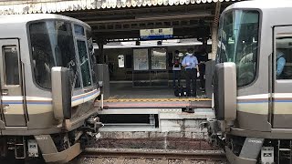 JR京都線223系2000番台 A新快速 京都駅5番のりば連結!!