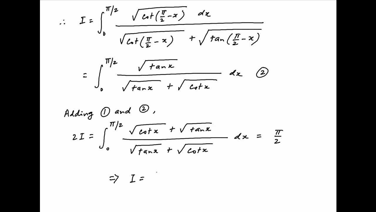 Find the definite integral of sqrt(cotx) / [sqrt(cotx