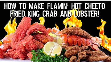 HOW TO MAKE FLAMIN' HOT CHEETOS FRIED KING CRAB ,  LOBSTER , SEAFOOD BOIL