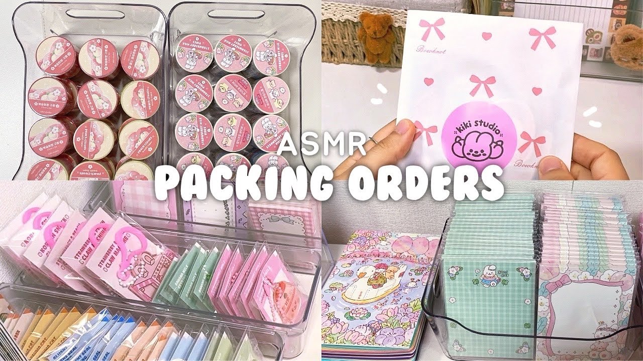 ₊˚ASMR ˚₊ 바스락 스티커 포장 소리 ♡ 힐링 문구 포장 타임