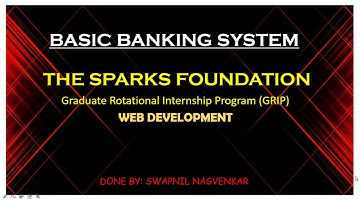 Basic Banking System | The Sparks Foundation | Web Development | #GRIPAUGUST21 | #TSF