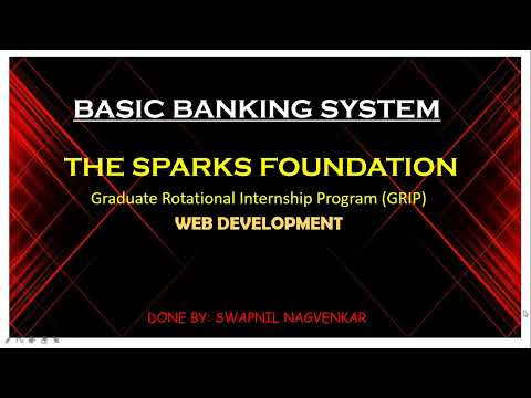Basic Banking System | The Sparks Foundation | Web Development | #GRIPAUGUST21 | #TSF