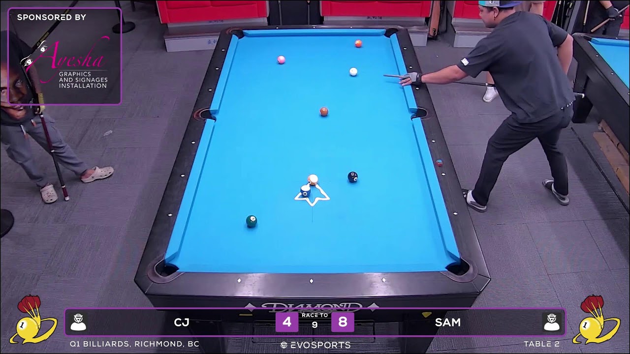 Image of video the CJ vs SAM - Q1 BILLIARDS - TABLE 2 | EvoSports 5