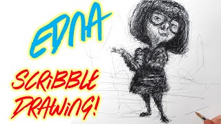 how to draw edna from the incredibles insane drawing scribble art style