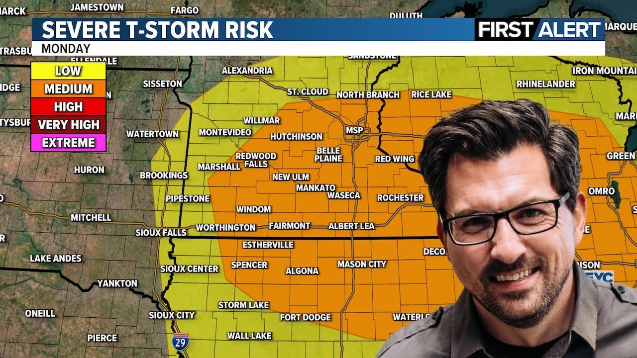Severe threat builds into early next week - YouTube