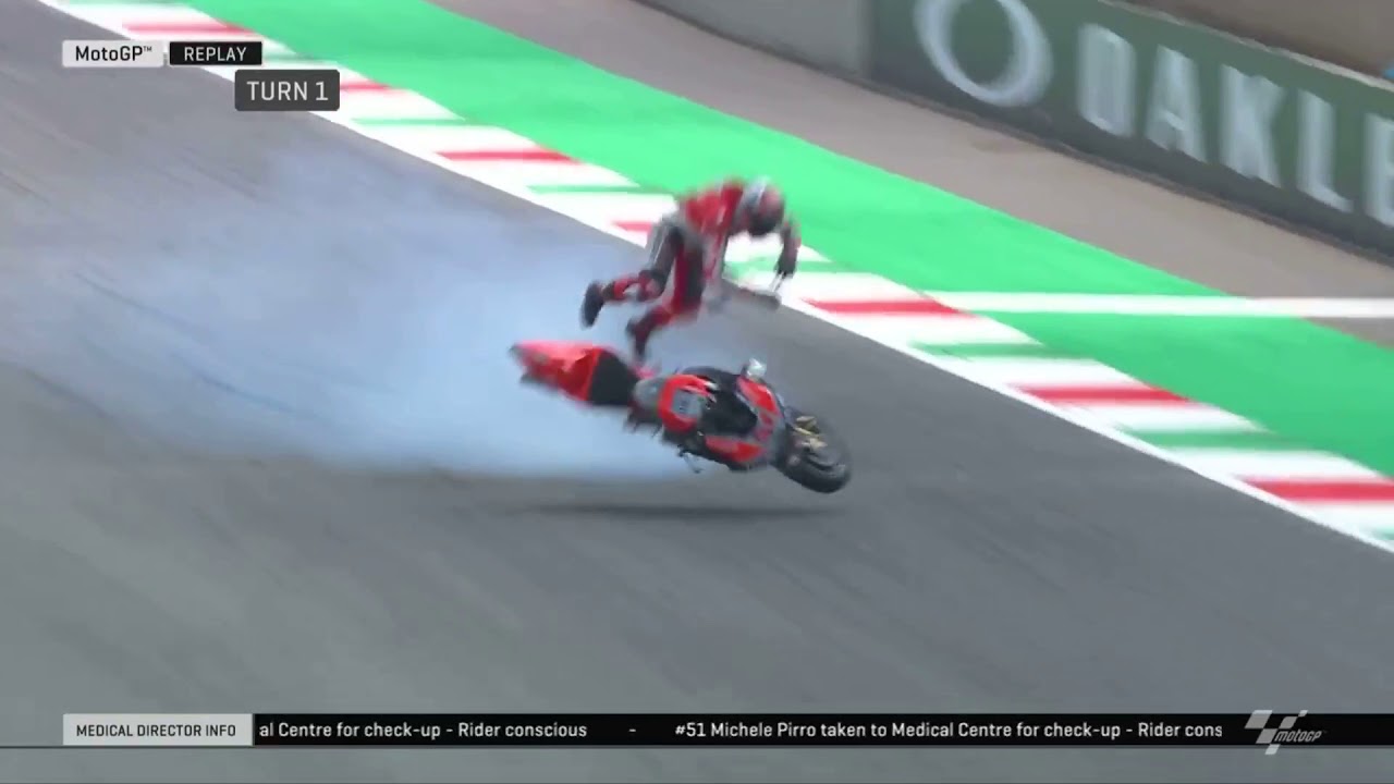 Michele Pirro Horror Crash at Mugello 2018 FP2