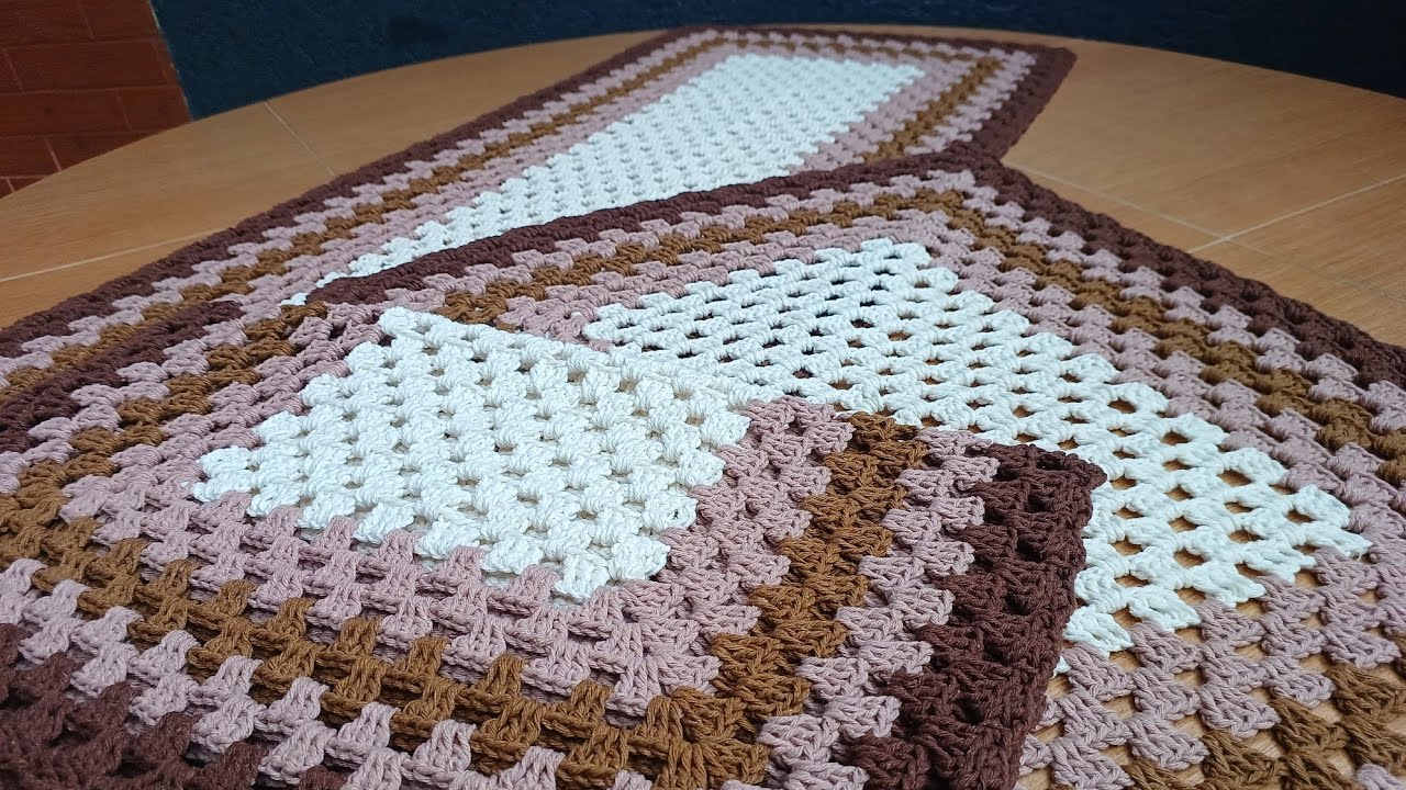 Vlog de Produção 😍🤎Jogo de cozinha em Crochê tapete retangular #croche #tapetecroche