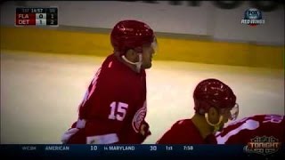 Riley Sheahan scores off Datsyuk's rebound (12/12/14)