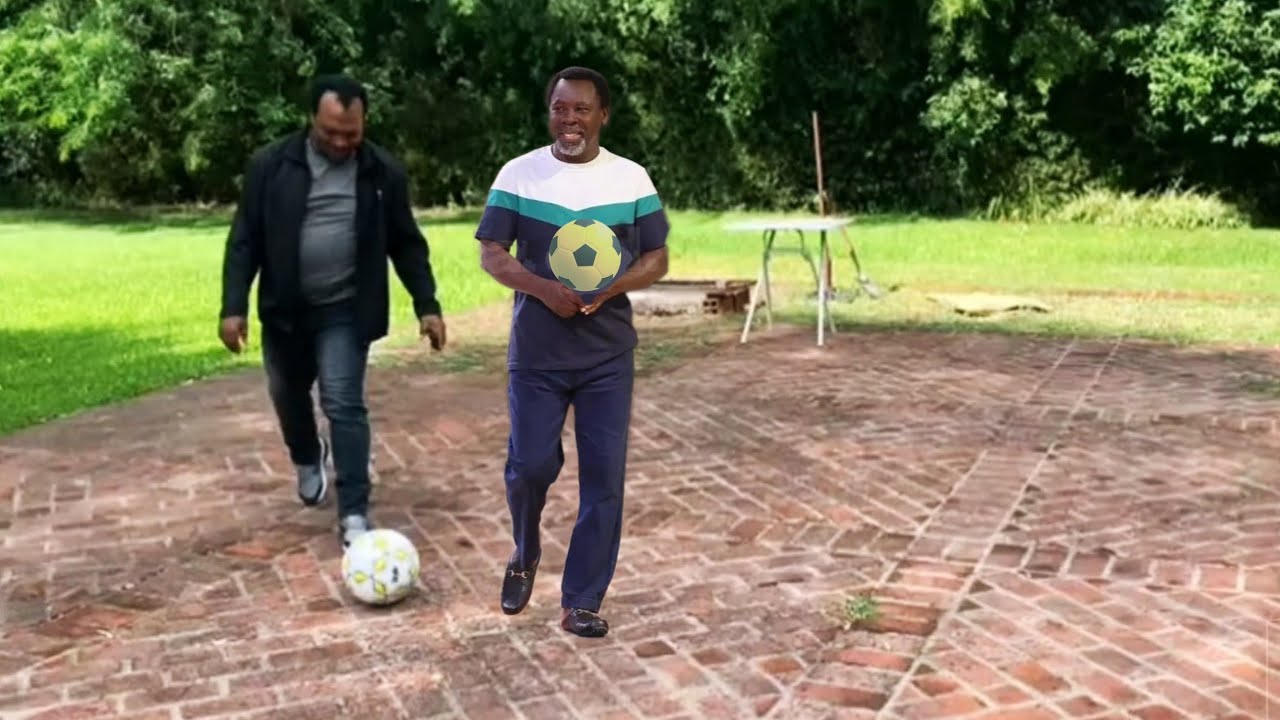 Prophet TB. JOSHUA and Apostle John Chi playing football ?‼