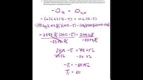 Solving for Initial Temperature Using Calorimetry