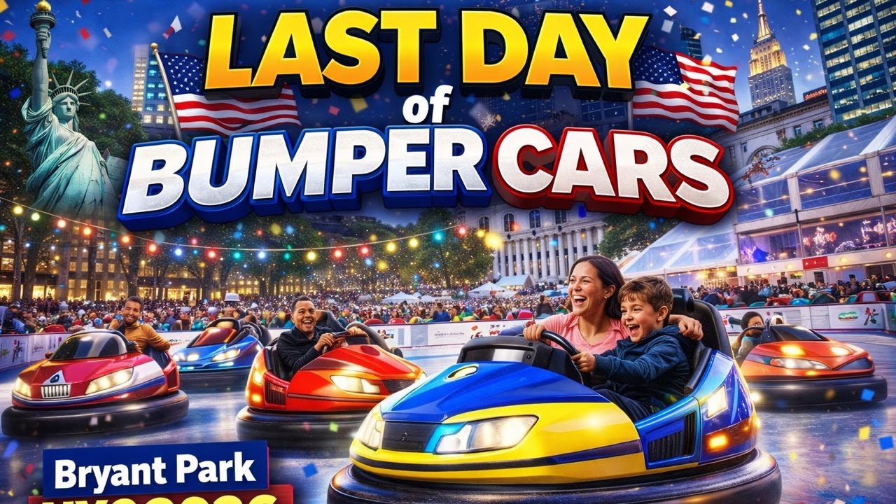 NYC Bryant Park Bumper Cars NYC 2026 | Last Day to Ride! 🚗💨 (February 28,2026)