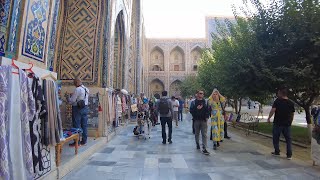 Uzbekistan: Historical city Samarkand. Traveling Tashkent to Samarkand by train and walking tour 4K.