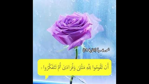 آياتٌ مختارةٌ مِنَ الذكرِ الحكيم سورة سبأ(الآية ٤٦)#أهل_القرآن_الأبرار