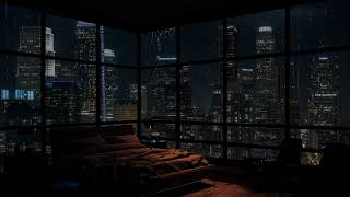A Luxury Tokyo Hotel Room | Rain, Wind and Thunder sounds For Sleeping | 10Hrs