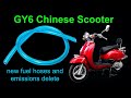 New fuel and vacuum hoses and emissions delete on a 150cc GY6 Chinese scooter