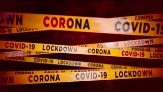 Dramatic Corona virus Lockdown covid-19 warning tape animated background video , No Copyright