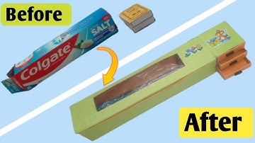 How to make pencil box from matchbox and Colgate box || Diy pencil box from matchbox @mscraftideas