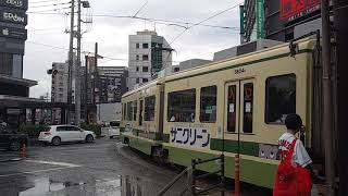 広電3800形広島駅発車、1000形到着