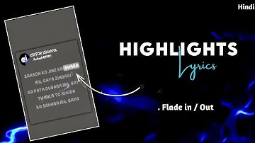 Highlighted Lyrics Status | How to make Highlighted Lyrics Status Video Editing Alightmotion#preset