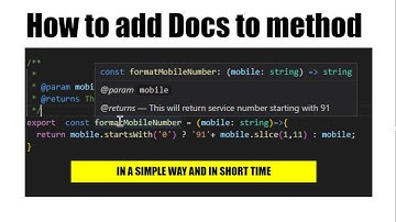 How to add method documentation in JavaScript or TypeScript | jsdoc